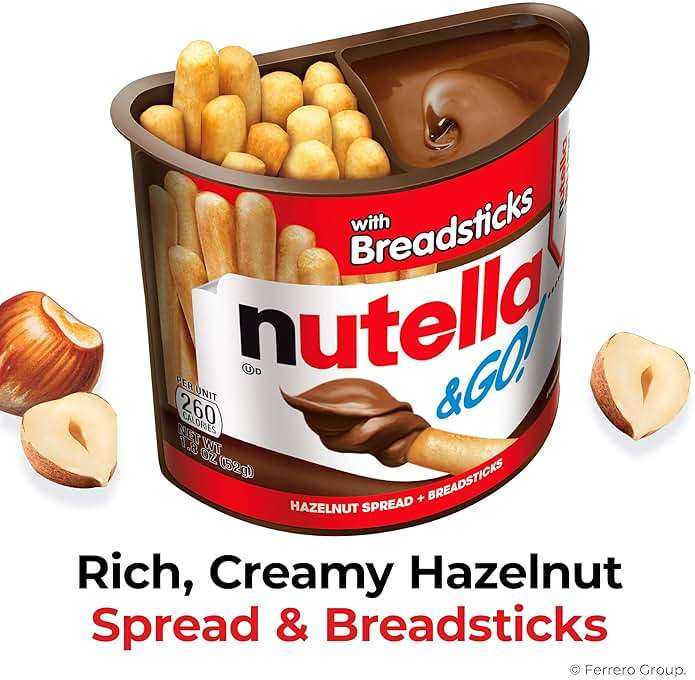 Nutella & GO! Chocolate Hazelnut Spread with Cocoa + Breadsticks, 24 Bulk Snack Packs, 1.8 oz Each - Image 4