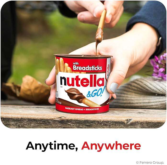 Nutella & GO! Chocolate Hazelnut Spread with Cocoa + Breadsticks, 24 Bulk Snack Packs, 1.8 oz Each - Image 6