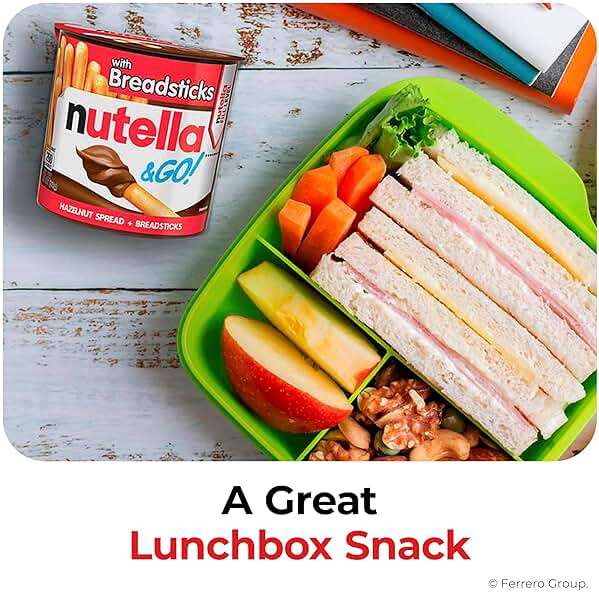 Nutella & GO! Chocolate Hazelnut Spread with Cocoa + Breadsticks, 24 Bulk Snack Packs, 1.8 oz Each - Image 7