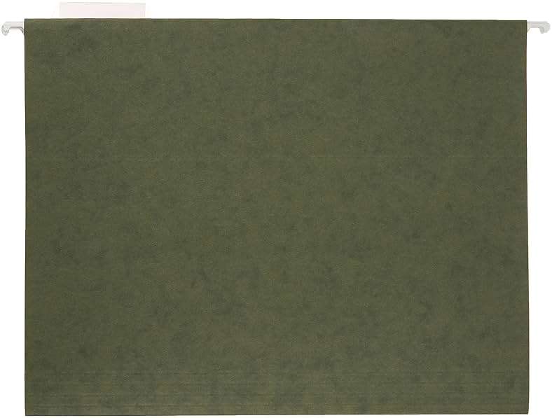 Amazon Basics Hanging File Folders with Adjustable Tabs, Sturdy Expandable Document Organizer, Letter Size 8.5x11 inch, Green, 25-Pack - Image 6