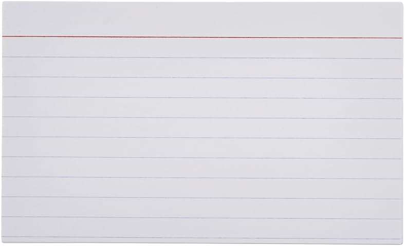 Amazon Basics Ruled Lined Index Cards for Study, Notes and Recipes, White, 3" x 5", 1,000 Count (10 Pack of 100) - Image 2