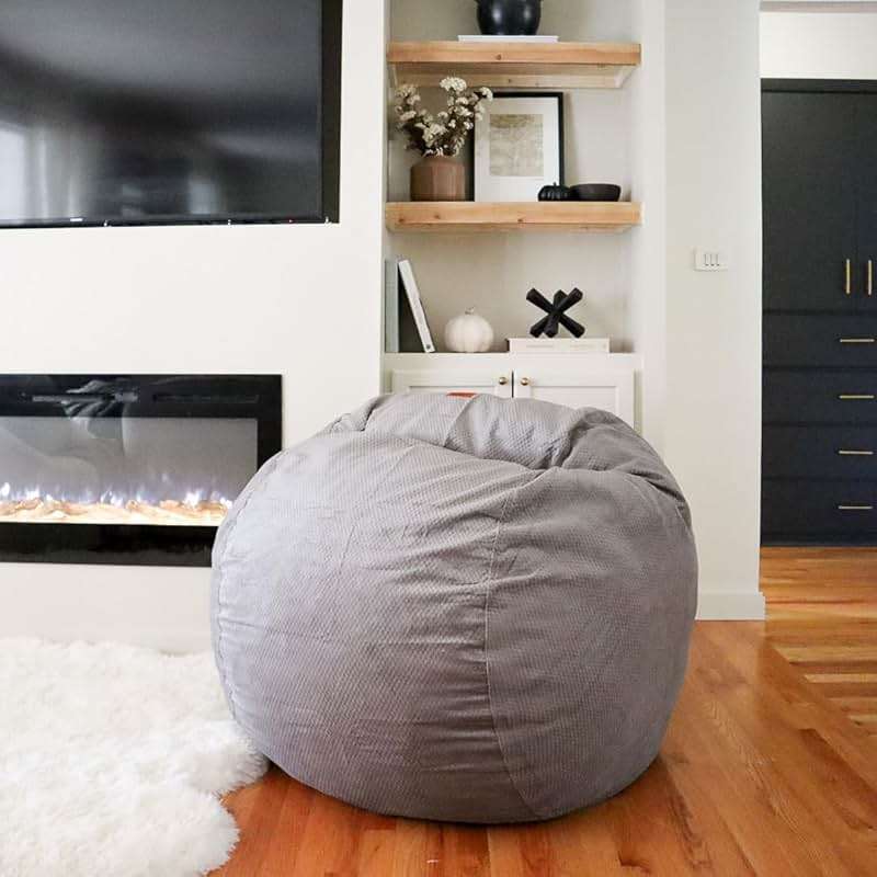 CordaRoy's Chenille Bean Bag Chair, Convertible Chair Folds from Bean Bag to Lounger, As Seen on Shark Tank, Charcoal - Full Size - Image 2