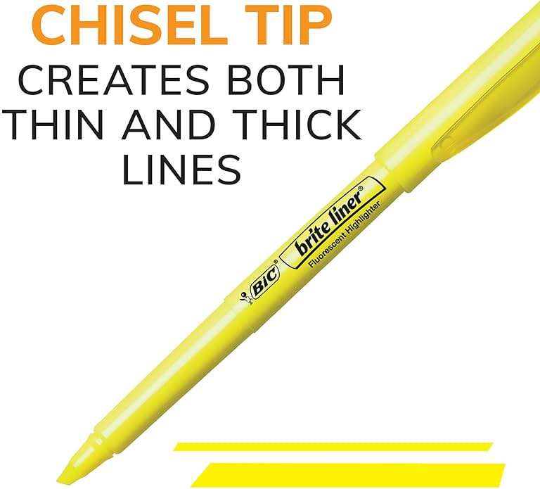 BIC Brite Liner Highlighter Set, Chisel Tip, School Supplies for Students and Teachers, for Notes and Textbooks, 24-Count Pack in Assorted Colors - Image 5
