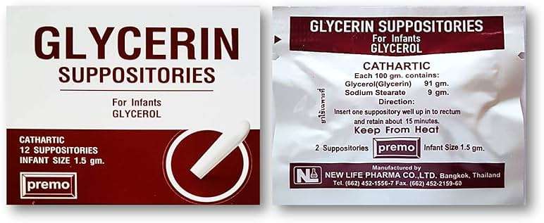 Glycerin Suppositories in Foils New Look by Premo (Infant Size 1.5 Gm. X 12 Suppositories) Convenient for Infant Occasional Laxative Apply in a Newborn, Firm Stools Less Than Once a Day - Image 3