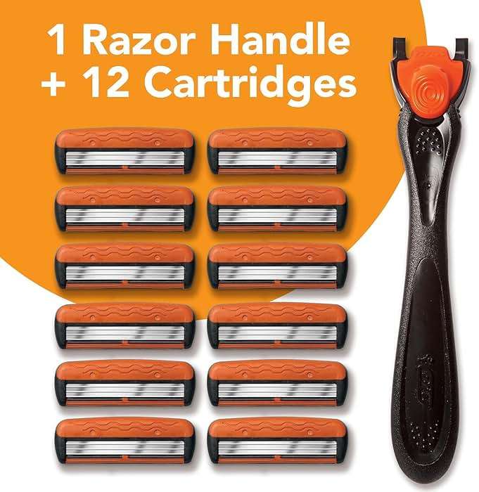 BIC Comfort 3 Men's Refillable 3-Blade Razors with 1 Handle and 12 Cartridges, Smooth Shave Kit for Dorm and Daily Grooming, College Dorm Room Essential, Shower Caddy and Toiletry Bag Ready - Image 5