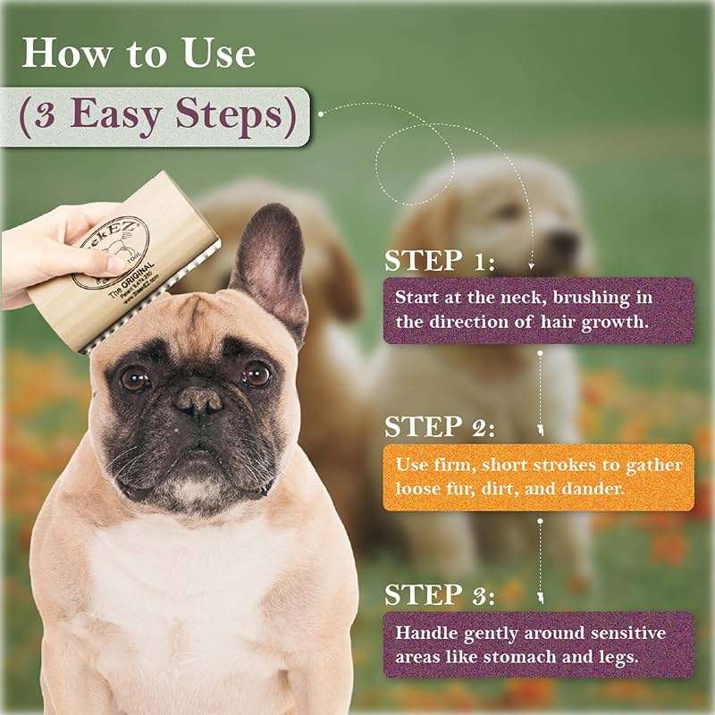 SleekEZ Dog Brush for Shedding | Patented Deshedding Dog Brush | Pet Hair Remover for Short, Medium & Long Coats | Made in USA | 5 Inch - Image 2