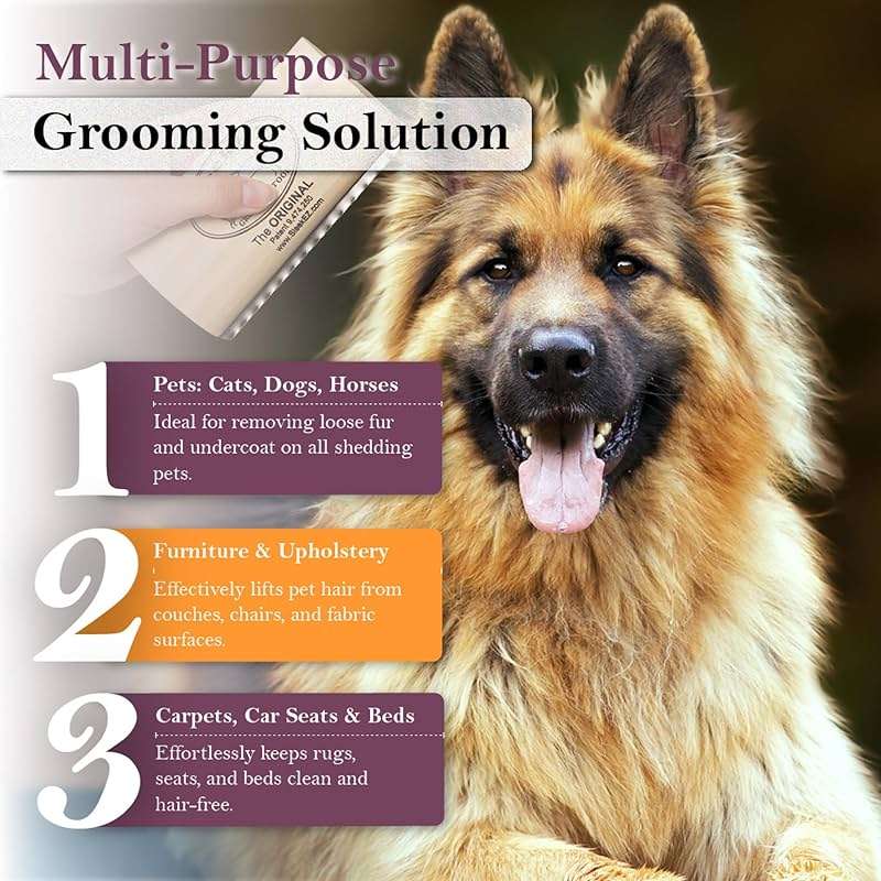 SleekEZ Dog Brush for Shedding | Patented Deshedding Dog Brush | Pet Hair Remover for Short, Medium & Long Coats | Made in USA | 5 Inch - Image 4