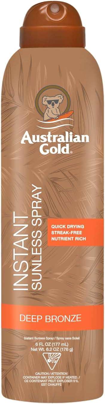 Australian Gold Instant Sunless Tanning Spray, 6 Ounce| Rich Bronze Color with Fade Defy Technology | Energizes & Softens Skin | New Packaging Same Great Formula - Image 1