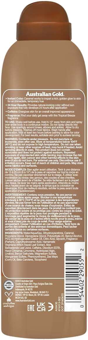 Australian Gold Instant Sunless Tanning Spray, 6 Ounce| Rich Bronze Color with Fade Defy Technology | Energizes & Softens Skin | New Packaging Same Great Formula - Image 2