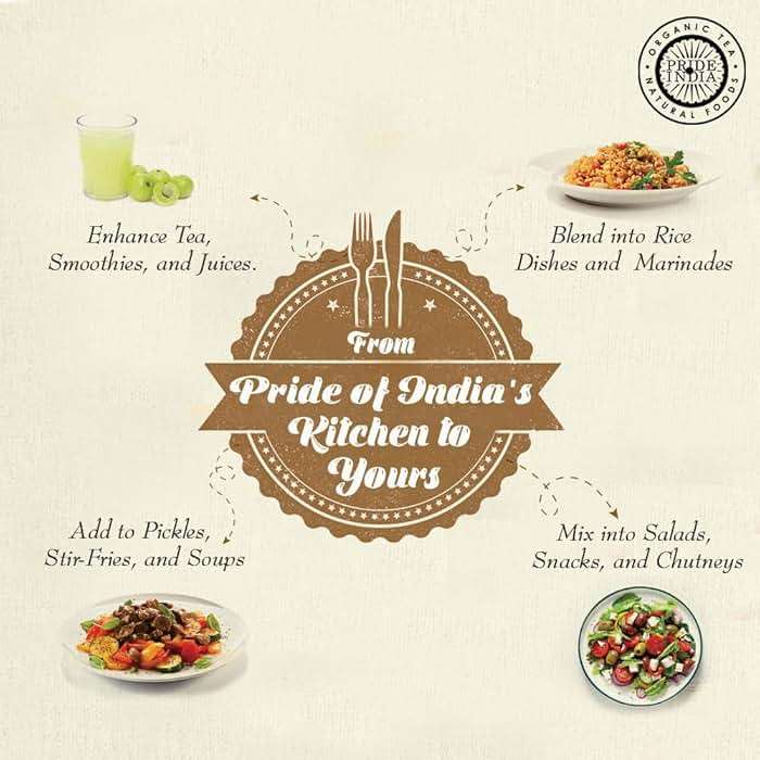 Pride of India – Amla Powder – Gourmet Spice – Tangy & Savory – Pure Indian Gooseberry Ground – Antioxidant Rich – GMO/Gluten Free – Easy to Use – 7 oz. Medium Dual Sifter Jar - Image 5