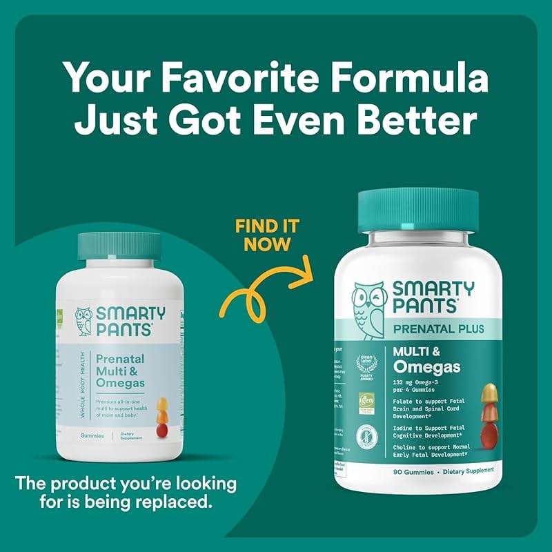 SmartyPants Prenatal Vitamins for Women, Multivitamin Gummies: Omega 3 Fish Oil (EPA/DHA), Biotin, Methylfolate, Vitamin D3, C, Vitamin B12, B6, A, K & Zinc, Inositol, 120 Count (30 Day Supply) - Image 2