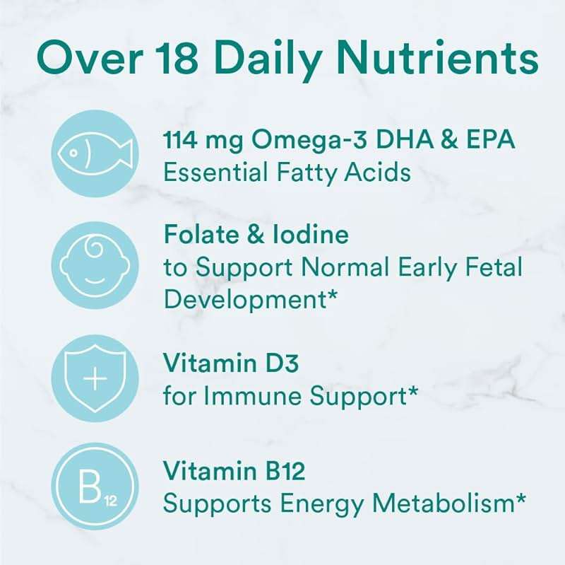 SmartyPants Prenatal Vitamins for Women, Multivitamin Gummies: Omega 3 Fish Oil (EPA/DHA), Biotin, Methylfolate, Vitamin D3, C, Vitamin B12, B6, A, K & Zinc, Inositol, 120 Count (30 Day Supply) - Image 6