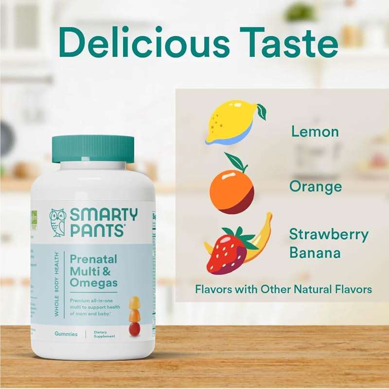 SmartyPants Prenatal Vitamins for Women, Multivitamin Gummies: Omega 3 Fish Oil (EPA/DHA), Biotin, Methylfolate, Vitamin D3, C, Vitamin B12, B6, A, K & Zinc, Inositol, 120 Count (30 Day Supply) - Image 7