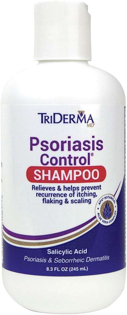 TriDerma Psoriasis Control Scalp Exfoliator Shampoo, 3% Salicylic Acid for Psoriasis, Seborrheic Dermatitis with AP4 Aloe Vera Gel, No Coal Tar, Fresh Scent Rosemary Shampoo - 8.3oz - Image 1