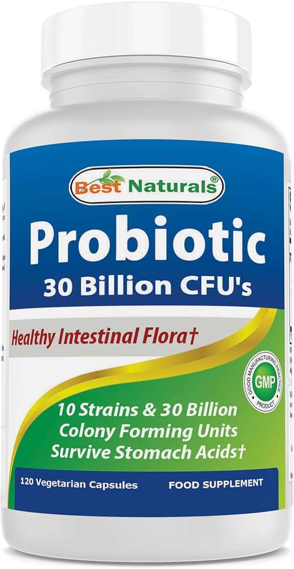 Best Naturals Probiotic 10 Strains & 30 Billion CFU Intestinal Flora, 120 Veggie Capsules - Shelf Stable probiotic (4146365) - Image 1