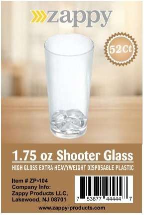 Zappy 52 Disposable Plastic Straight Wall Shooter Glasses 1.75 Oz Clear Tumblers - Tasting Sample Dessert Shooters Wine Beer Champagne Jello Cup Shot Glass Cups - Image 8