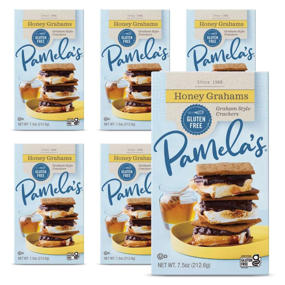 Pamela's Traditional Honey Grahams, Gluten Free, 7.5 Ounces (Pack Of 6) - Image 1