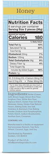 Pamela's Traditional Honey Grahams, Gluten Free, 7.5 Ounces (Pack Of 6) - Image 2