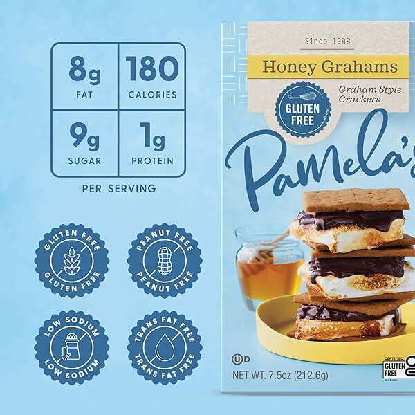 Pamela's Traditional Honey Grahams, Gluten Free, 7.5 Ounces (Pack Of 6) - Image 4
