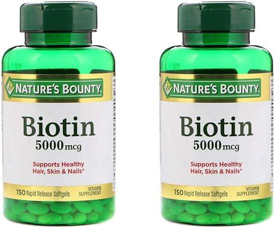 Set of 2 Nature's Bounty® Biotin 5000 mcg, 150 Softgels - Image 1