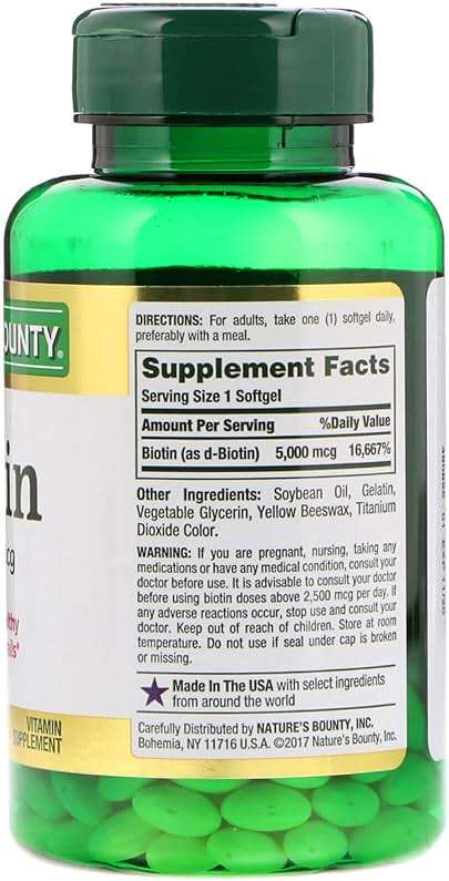 Set of 2 Nature's Bounty® Biotin 5000 mcg, 150 Softgels - Image 3