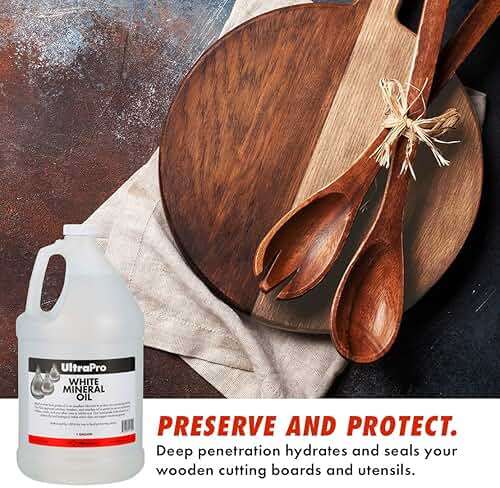 UltraPro Food Grade White Mineral Oil (1 Gallon Jug) | Moisturizes wood, protects skin, lubricates machines, coats food, and blends plastics - Image 3