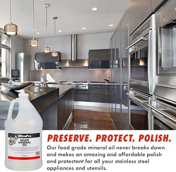 UltraPro Food Grade White Mineral Oil (1 Gallon Jug) | Moisturizes wood, protects skin, lubricates machines, coats food, and blends plastics - Image 4