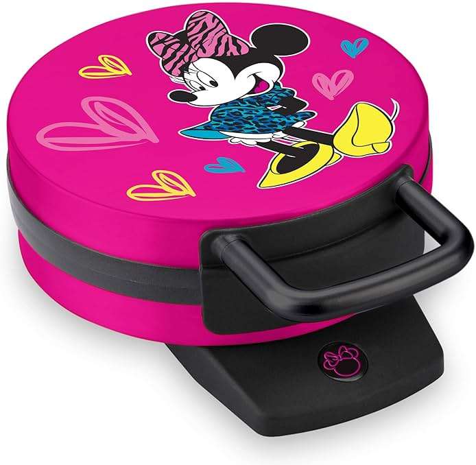 Disney Minnie Mouse Waffle Maker by Select Brands - Nonstick Waffle Iron for Fun Minnie-Shaped Waffles - Disney Kitchen Gift - 800 Watts - Image 1