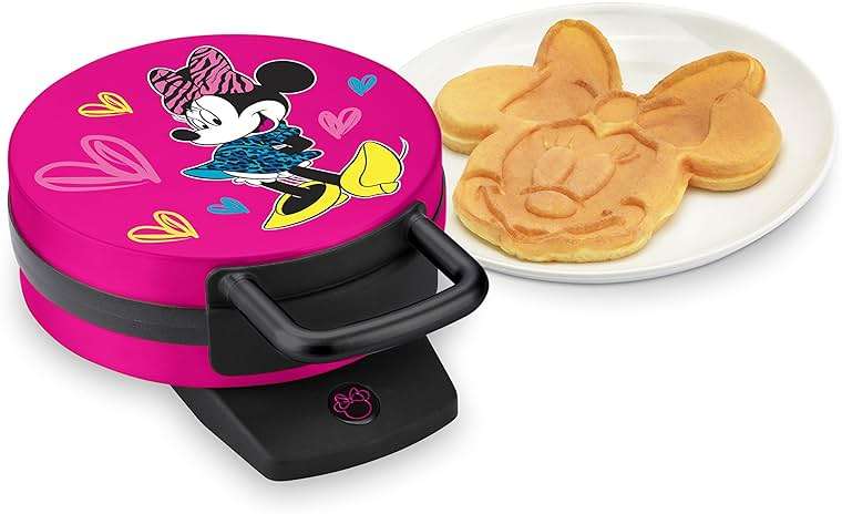 Disney Minnie Mouse Waffle Maker by Select Brands - Nonstick Waffle Iron for Fun Minnie-Shaped Waffles - Disney Kitchen Gift - 800 Watts - Image 5