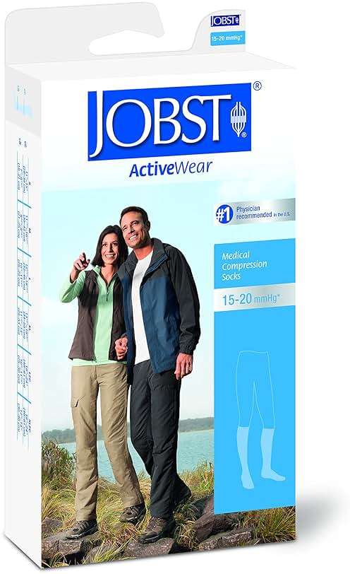 JOBST Activewear Compression Socks, 15-20 mmHg, Knee High, Large, White - Image 6