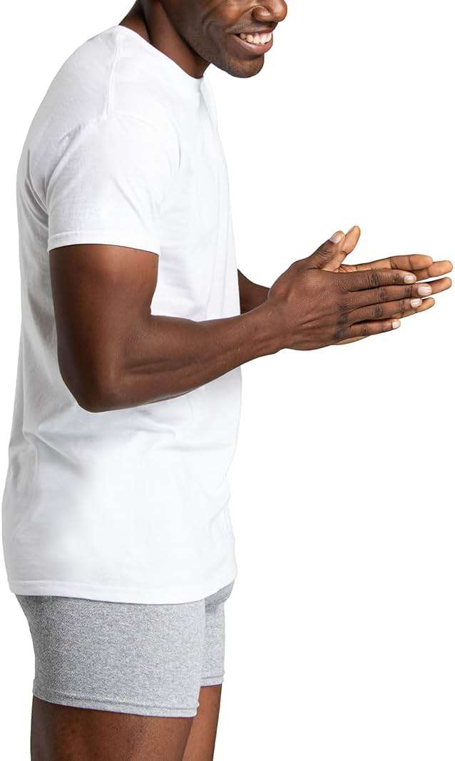 Fruit of the Loom Men's Crew Tee Undershirts, Moisture Wicking & Tag Free, Also Available in Big & Tall - Image 3