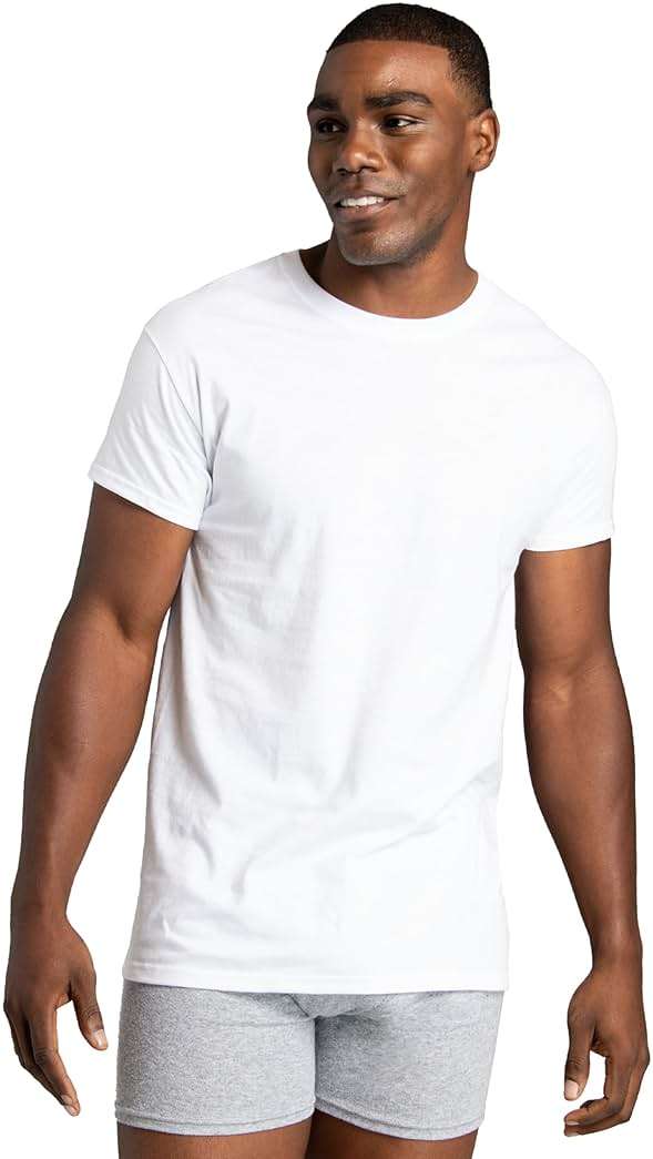 Fruit of the Loom Men's Crew Tee Undershirts, Moisture Wicking & Tag Free, Also Available in Big & Tall - Image 5