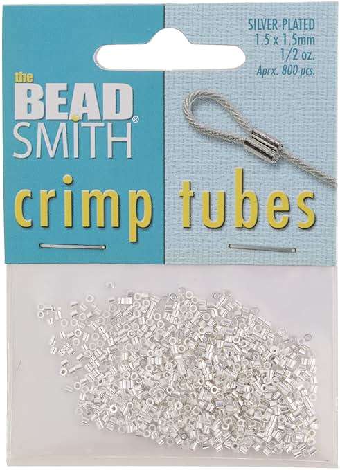 The Beadsmith Tube Crimp Beads, 1.5 x 1.5mm, 800 Pieces, Silver Color, Uniform Cylindrical Shape, No Sharp Edges, Designed to Secure the Ends of Jewelry Stringing Wires and Cables - Image 2