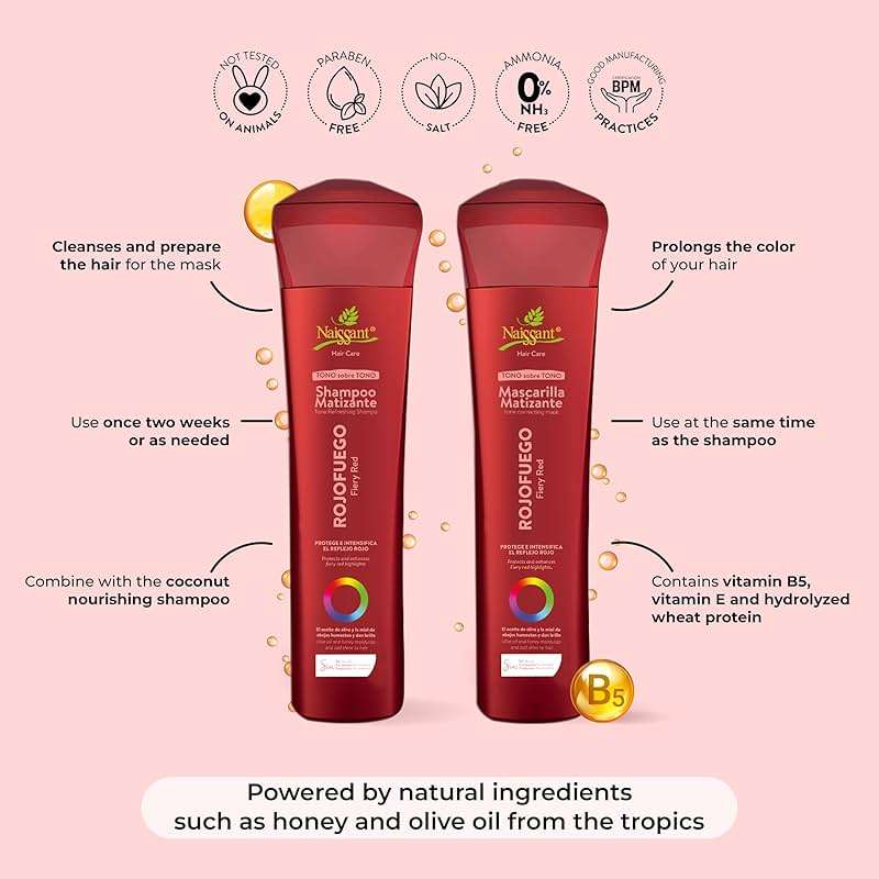 naissant Deep Red Hair Toning Shampoo | Ultra High-Purity Pigments | Deposits Vibrant Red Tone | Hyaluronic Acid, Collagen & Biotin | Paraben, Ammonia & Sulfate Free | 10.1 Fl. Oz - Image 5