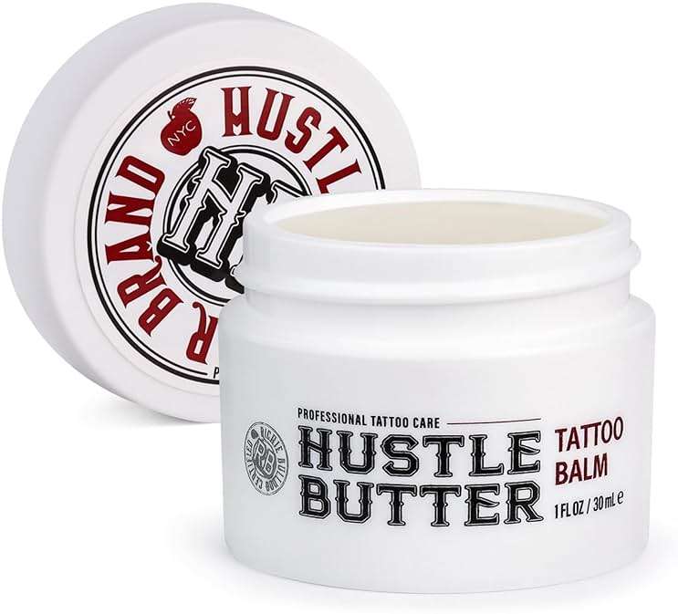 Hustle Butter Deluxe – Tattoo Butter for Before, During, and After the Tattoo Process – Lubricates and Moisturizes – 100% Vegan Replacement for Petroleum-Based Products – 1 oz - Image 1