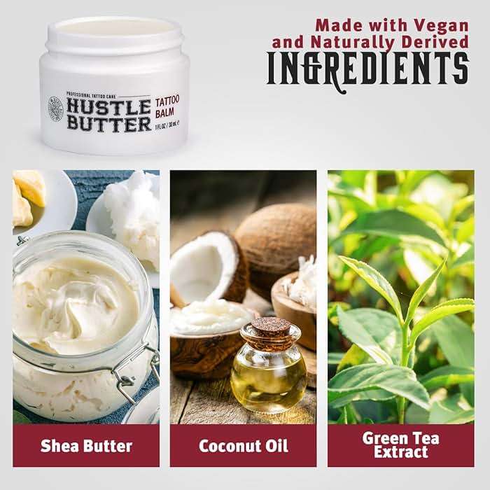Hustle Butter Deluxe – Tattoo Butter for Before, During, and After the Tattoo Process – Lubricates and Moisturizes – 100% Vegan Replacement for Petroleum-Based Products – 1 oz - Image 3