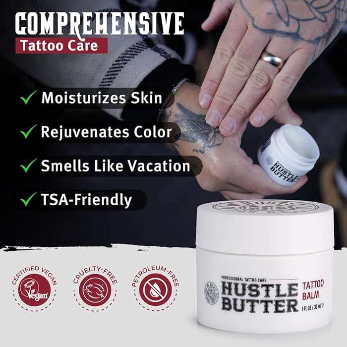Hustle Butter Deluxe – Tattoo Butter for Before, During, and After the Tattoo Process – Lubricates and Moisturizes – 100% Vegan Replacement for Petroleum-Based Products – 1 oz - Image 4