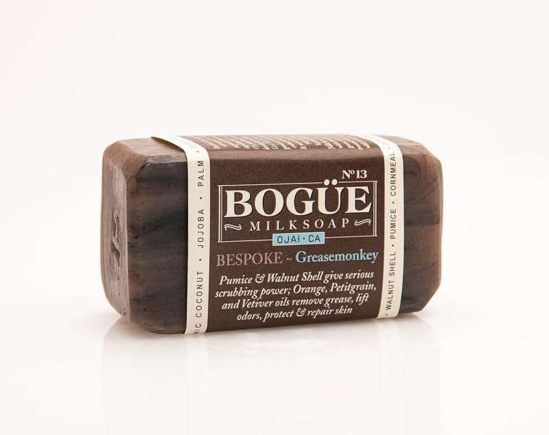 Handmade Goat Milk Soap 2 bars- BOGUE No.13 BESPOKE Greasemonkey Blend has serious scrubbing power. Essential oils of Orange & Vetiver remove grease, help protect & heal working hands. - Image 6