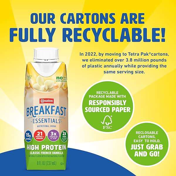 Carnation Breakfast Essentials High Protein Ready-to-Drink, Classic French Vanilla, 8 FL OZ Carton (Pack of 24) - Image 6