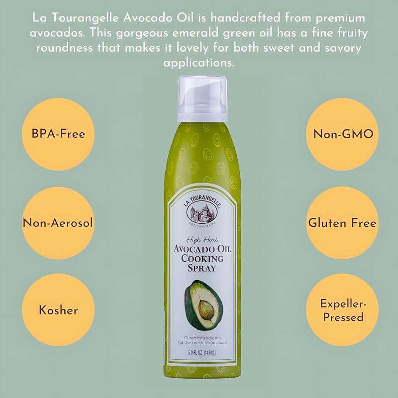 La Tourangelle, Avocado Oil Spray, Handcrafted from Premium Avocados, High Smoke Point Refined Oil Great for High Heat Cooking, Frying, Spray Cooking and Grilling, 5 Fl Oz - Image 7