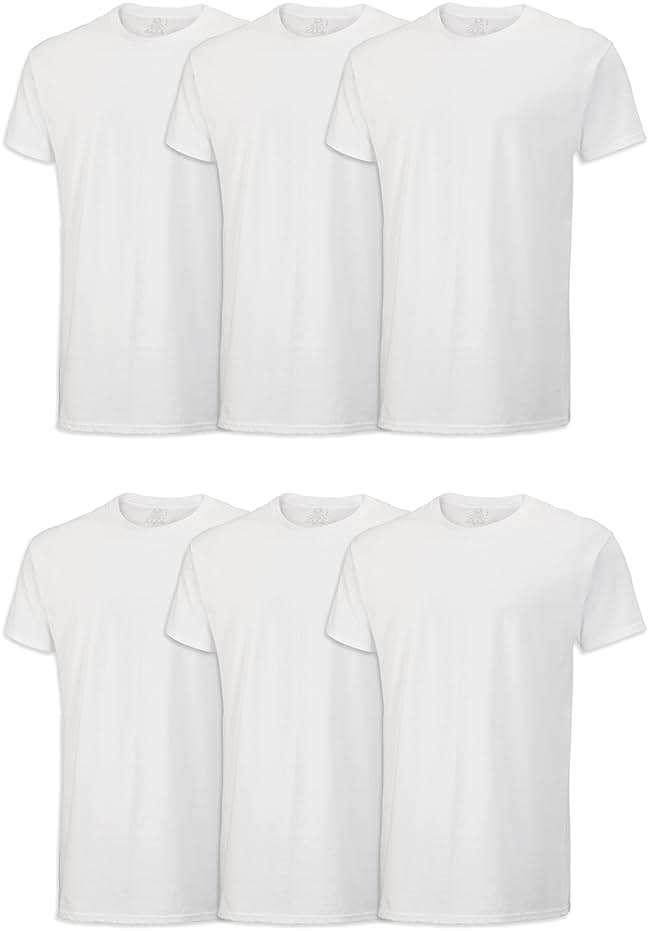 Fruit of The Loom Men's Crew Tee Undershirts, Moisture Wicking & Tag Free, Also Available in Big & Tall - Image 1