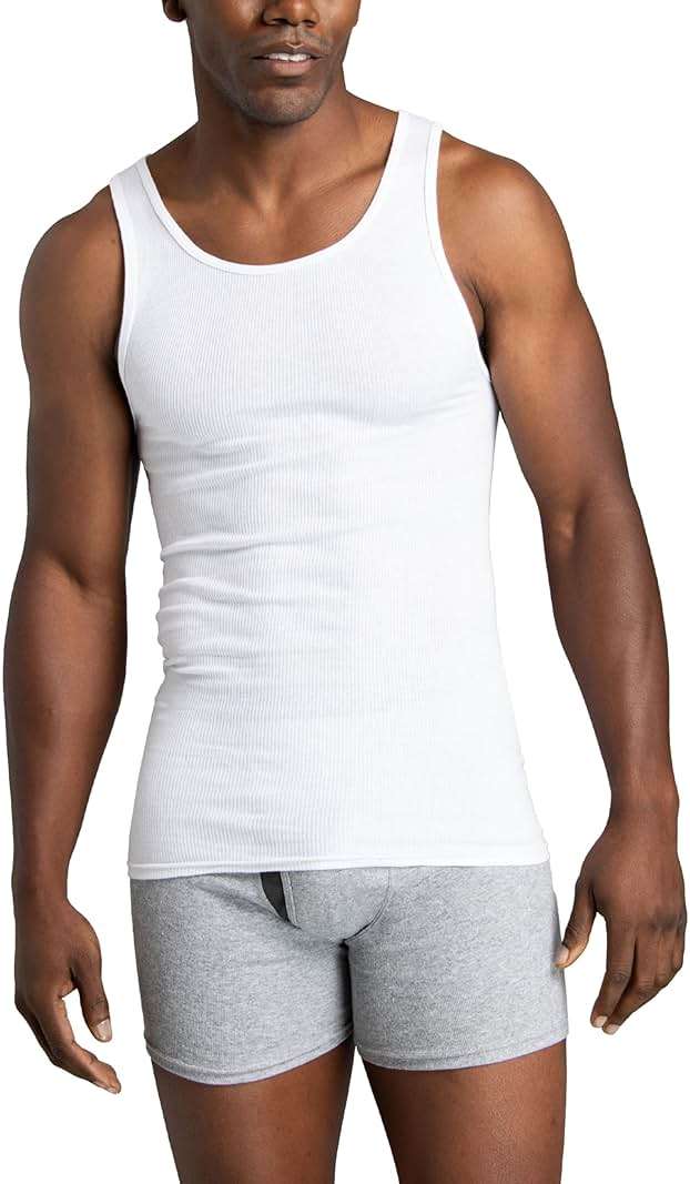 Fruit of the Loom Men's Sleeveless Tag Free Moisture Wicking Tank A-Shirt - Image 2
