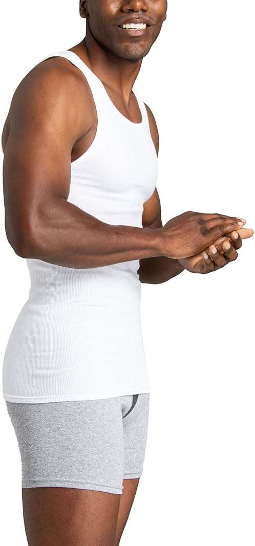 Fruit of the Loom Men's Sleeveless Tag Free Moisture Wicking Tank A-Shirt - Image 3