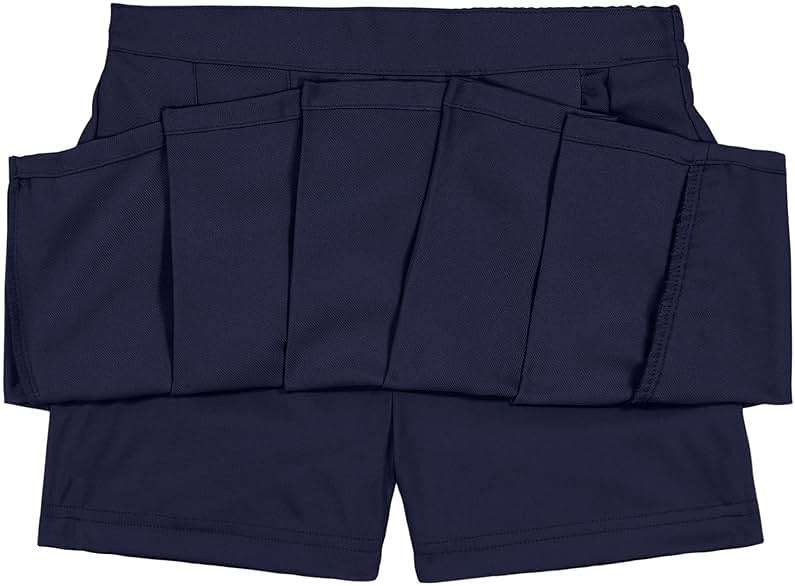 Nautica Girls' School Uniform Pleated Pull-on Scooter Skirt with Undershorts, Knit Waistband & Functional Pockets - Image 3