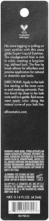 e.l.f. Liquid Eyeliner, High-pigment Liquid Eyeliner With Extra-Fine Brush Tip, Easy Glide Smudge-proof Formula, Jet Black - Image 4