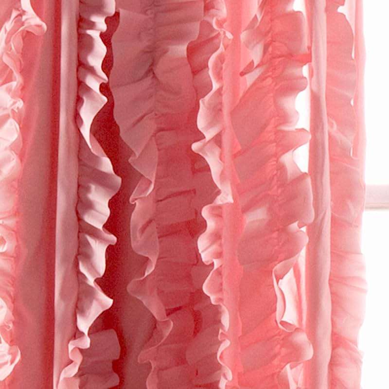 Lush Decor Belle Vintage Chic Window Curtain Panel for Living, Dining Room, Bedroom (Single Curtain), 54"W x 84"L, Pink - Image 4