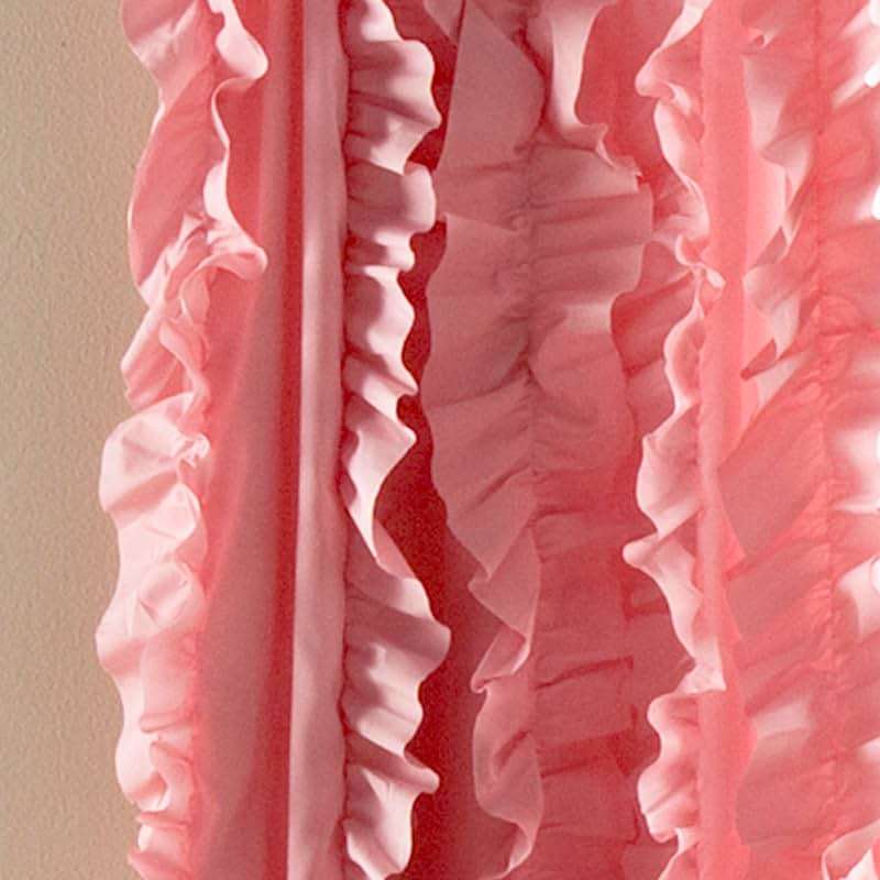 Lush Decor Belle Vintage Chic Window Curtain Panel for Living, Dining Room, Bedroom (Single Curtain), 54"W x 84"L, Pink - Image 6