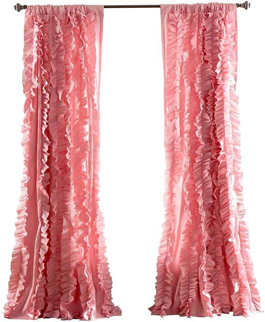 Lush Decor Belle Vintage Chic Window Curtain Panel for Living, Dining Room, Bedroom (Single Curtain), 54"W x 84"L, Pink - Image 8
