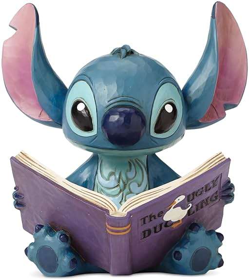 Enesco Disney Traditions by Jim Shore Lilo and Stitch Ugly Duckling Book Figurine, 5.75 Inch, Multicolor - Image 1