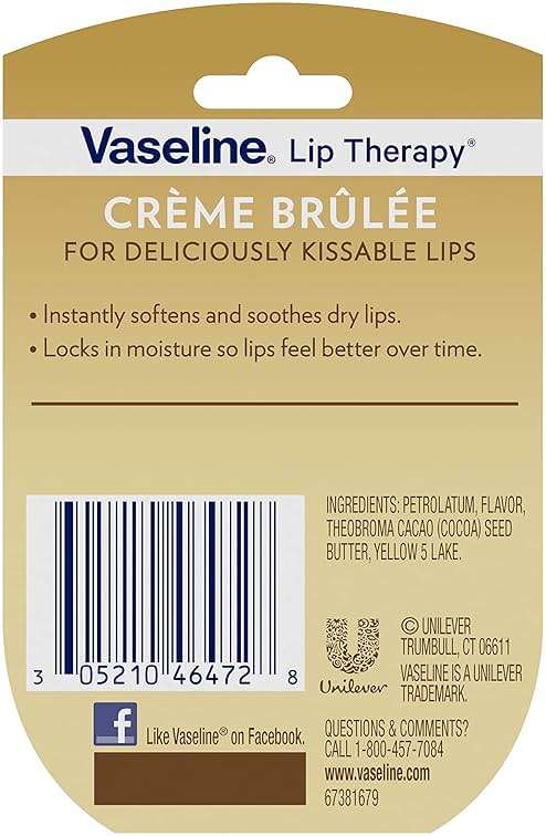 Vaseline Lip Therapy Variety 3-Pack – Crème Brûlée, Rosy Lips, Cocoa Butter Mini Lip Balms for Soft, Glowing, and Deliciously Kissable Lips, 0.25 Oz Ea - Image 2